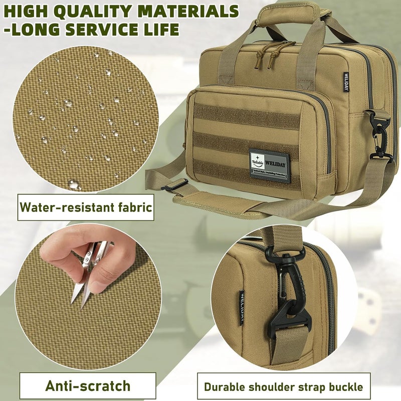 WELIDAY Gun Range Bag, Tactical 2 Pistol Bag for Handguns and Ammo, Firearm Shooting Case with Multi-Pockets, Duffle Bag for Shooting & Outdoor Hunting - Image 5